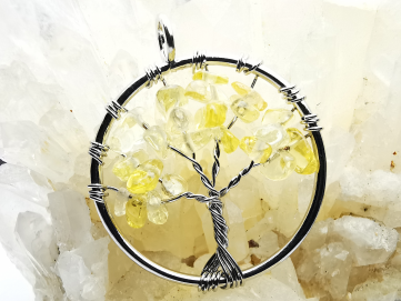 Pendentif : arbre de vie CITRINE