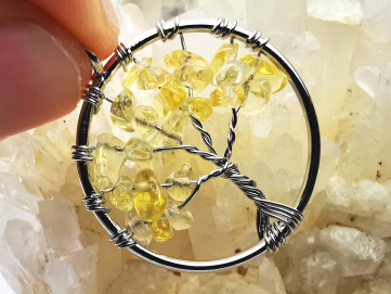 Pendentif : arbre de vie CITRINE