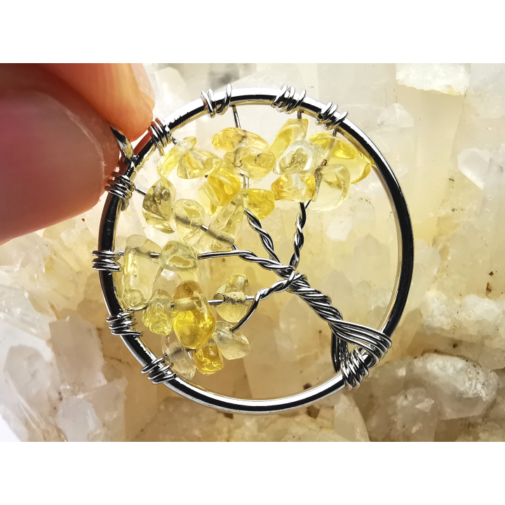 Pendentif : arbre de vie CITRINE