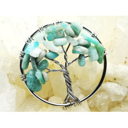 Pendentif : arbre de vie AMAZONITE