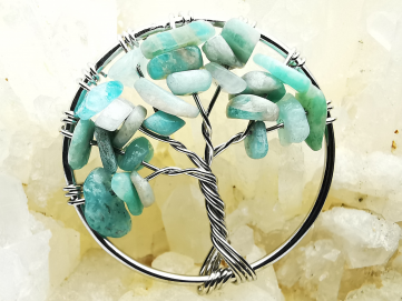 Pendentif : arbre de vie AMAZONITE