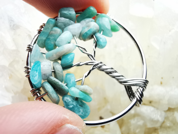 Pendentif : arbre de vie AMAZONITE