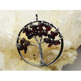 Pendentif : arbre de vie GRENAT