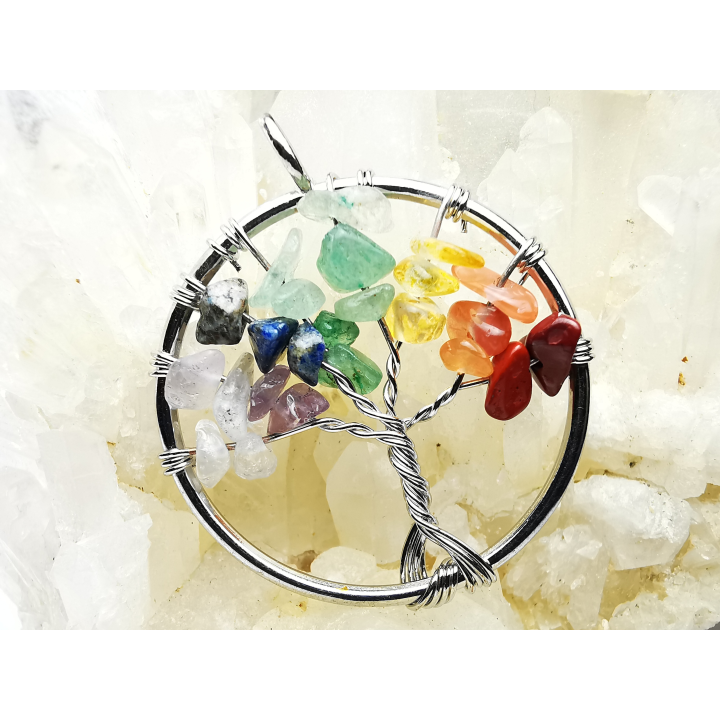 Pendentif : arbre de vie Multi-pierres