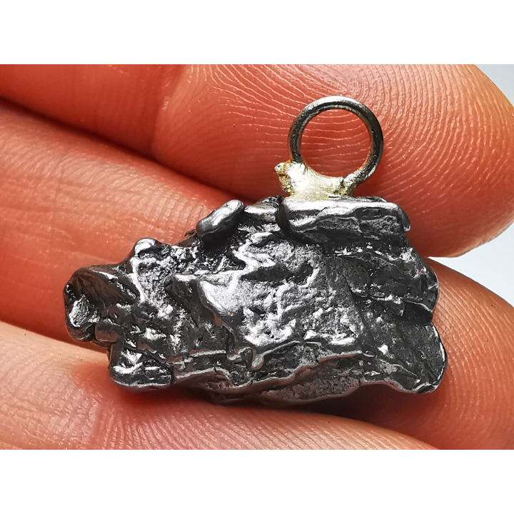 Pendentif : météorite (Sidérite) Campo del Cielo, Argentine