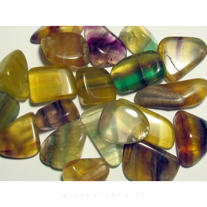 pierre roulée: fluorite arc-en-ciel